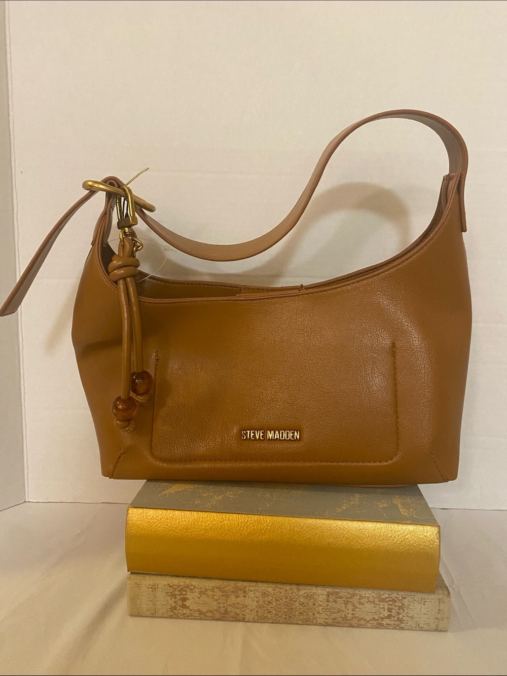 Steve Madden Brown Shoulder Bag with Gold Hardware